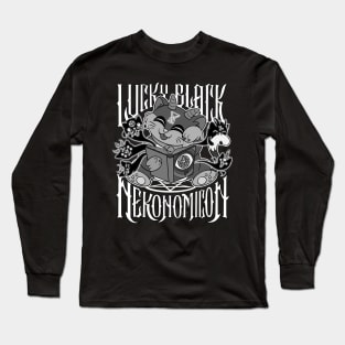 Blackcraft Cute Kawaii Black Cat Nekonomicon Satanic ritual Long Sleeve T-Shirt